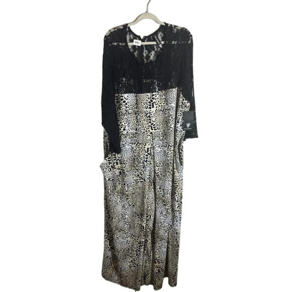 Coldesina Women's Plus Lana Animal Print Lace Jumpsuit Snow Leopard Size 3X NWT - Picture 1 of 10